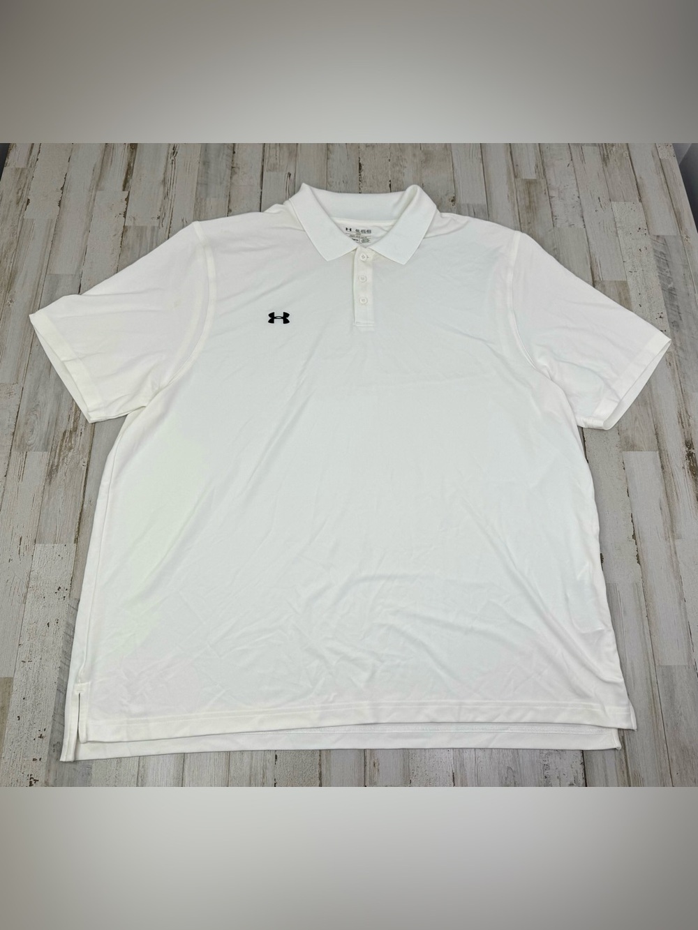 Under Armour The Performance Polo Shirt Mens 4XL White Stripe Golf Stretch